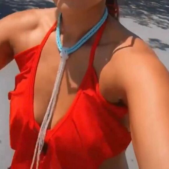 Faceted Crystal Faux Leather Fringe Choker - Picture 1 of 2